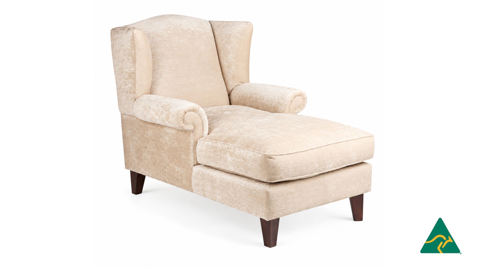 Australian Manufactured FLORA Armchair Chaise Sofa Lounge. Available in Genuine Leather or Fabric, Made to Order in Sydney Australia.