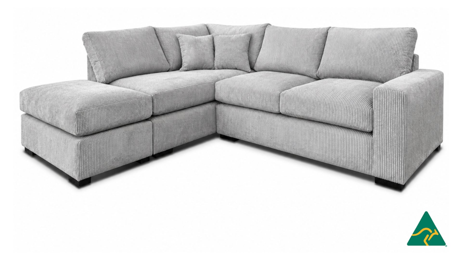 Custom Australian Manufactured MANLY Corner Modular End Chaise with Ottoman Sofa Lounge, Made to Measure in Sydney Australia.