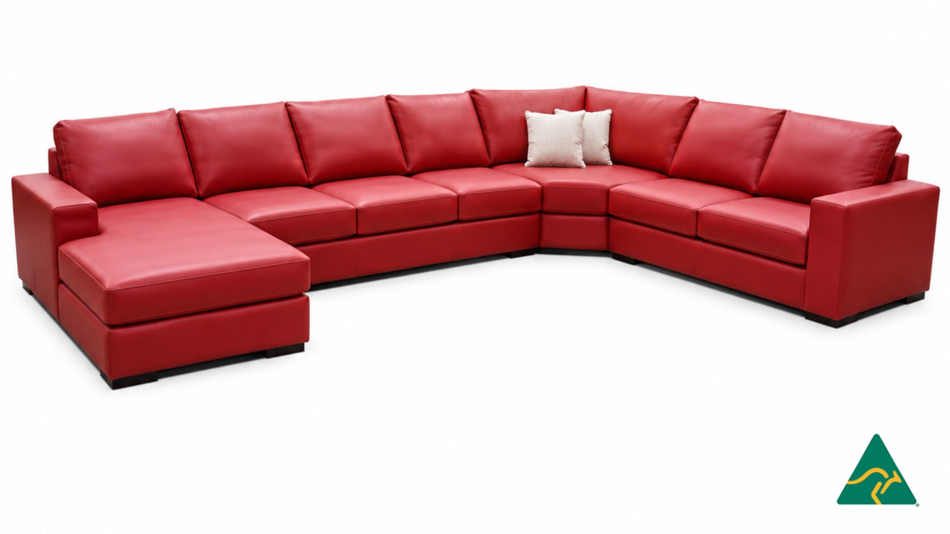 Custom Leather Australian Manufactured NAPOLI Corner Modular Chaise Sofa Lounge, Made to Measure in Sydney Australia.
