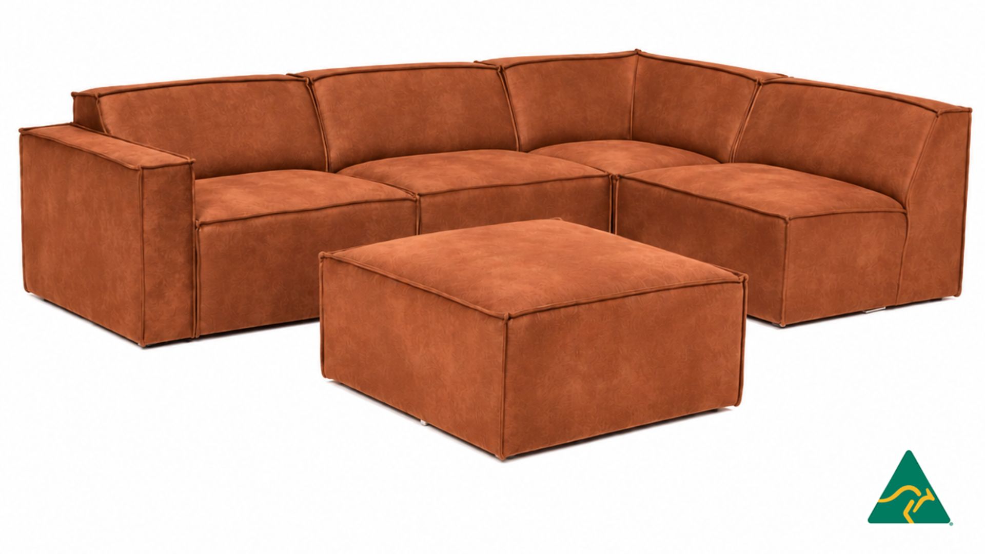Australian Manufactured NIRVANA 5 Piece Corner Modular Sofa Lounge, Made to Measure in Sydney Australia.