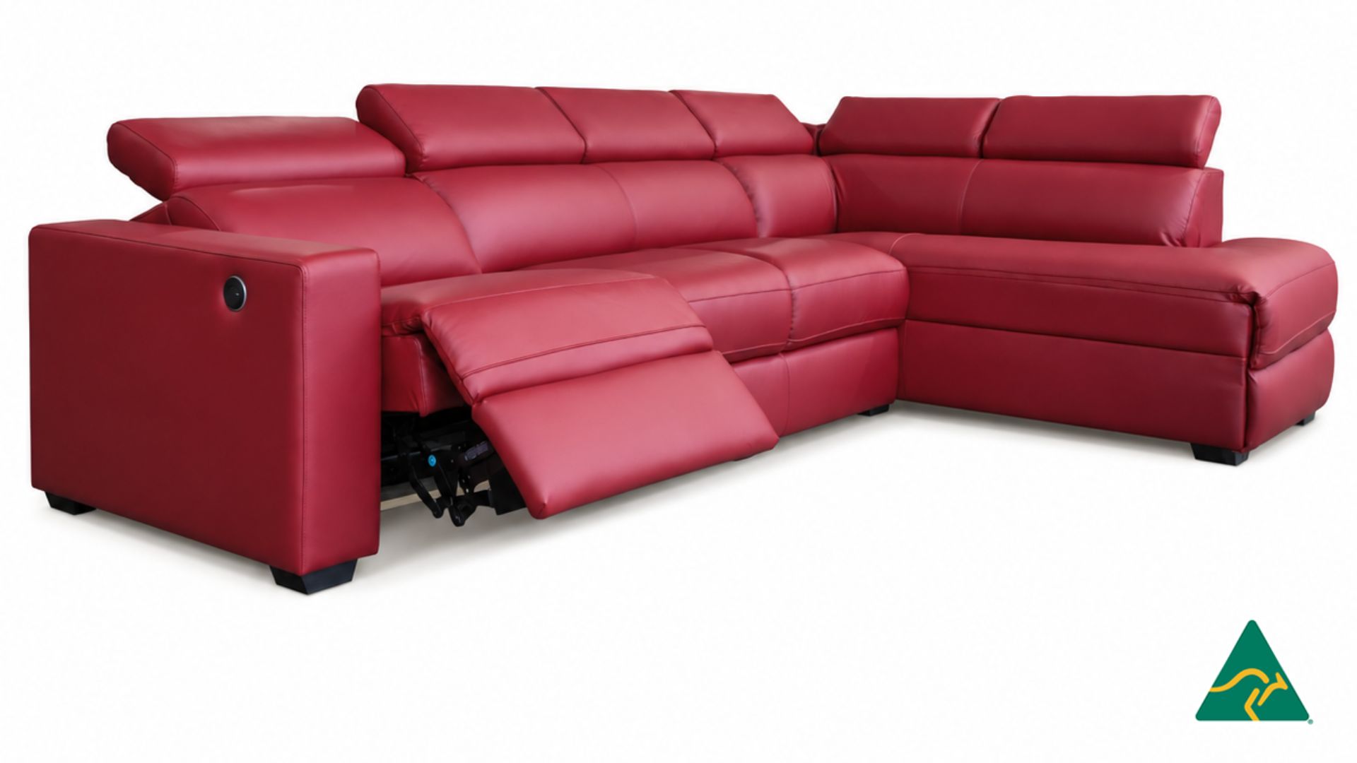 Custom Genuine Leather Australian Manufactured TENNYSON Corner Modular End Chaise Sofa Lounge, Made to Measure in Sydney Australia.