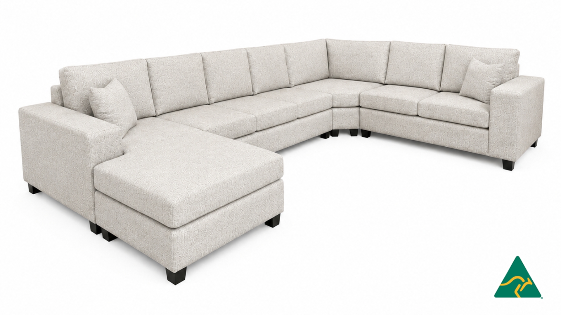 Australian Manufactured WASHINGTON Corner Modular Reversible Chaise Sofa Lounge, Upholstered in Fabric