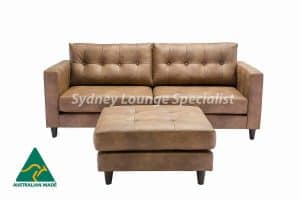 Leather 3 seater buttoning