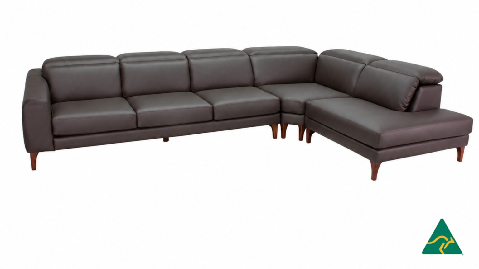 ECHO Australian Manufactured Adjustable Headrest Leather Corner Modular Sofa Lounge