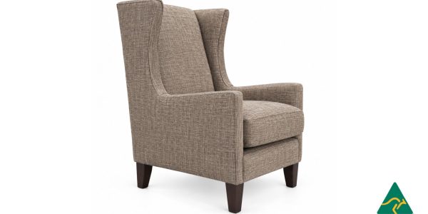 Australian Manufactured VOGUE Armchair in Fabric. Available in Genuine Leather and Made to Order in Sydney Australia.