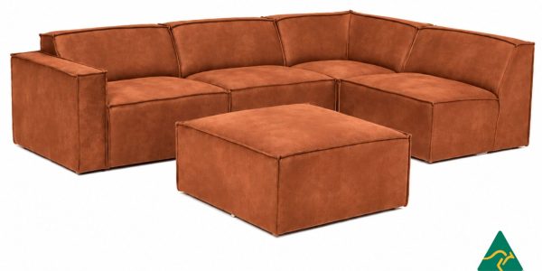 Australian Manufactured NIRVANA 5 Piece Corner Modular Sofa Lounge, Made to Measure in Sydney Australia.