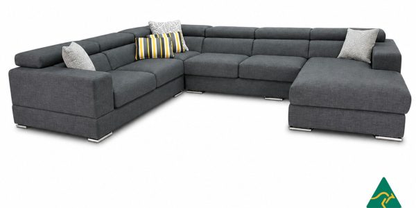 Australian Manufactured TENNYSON with Adjustable Headrests Corner Modular Chaise Sofa Lounge, Made to Measure in Sydney Australia